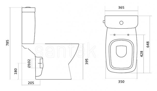 Унитаз-компакт Santek Нео 1WH302470 горизонтальный выпуск сиденье микролифт slim