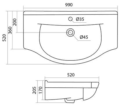 Раковина Santek Эльбрус 100 1WH110255