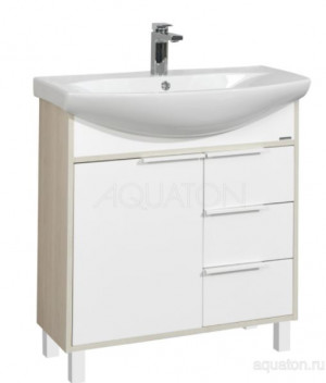 Тумба под раковину Акватон Рико 80 1A215401RIB90 белая ясень фабрик