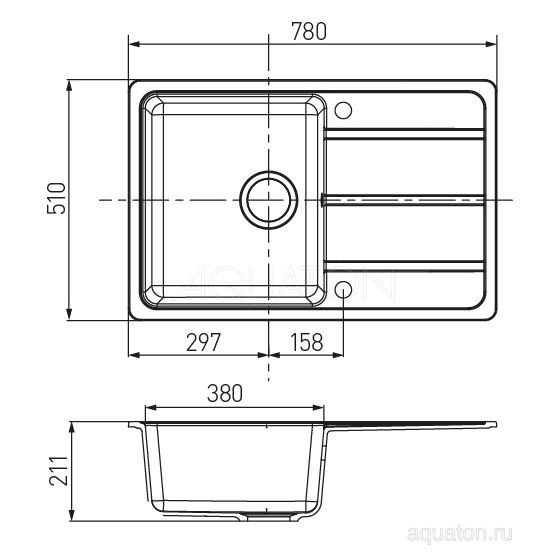Мойка для кухни Акватон Аманда 1A712832AD230 серая