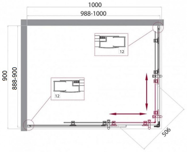 Душевой уголок BelBagno UNO-195-AH-2-100/90-C-Cr 100*90 прозрачное Душевой уголок BelBagno UNO-195-AH-2-100/90-C-Cr 100*90 прозрачное