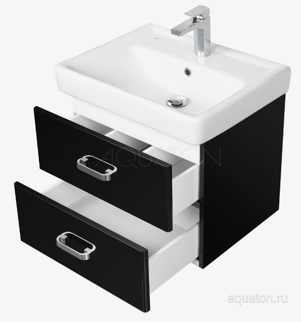 Тумба под раковину Акватон Америна 60 1A135401AM950 черная