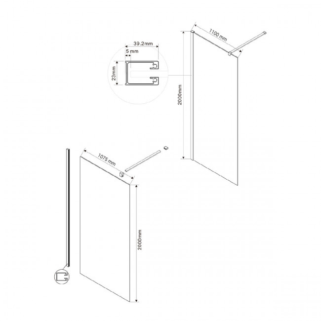 Душевая перегородка Vincea Walk-In 110 VSW-1H110CLGM прозрачное