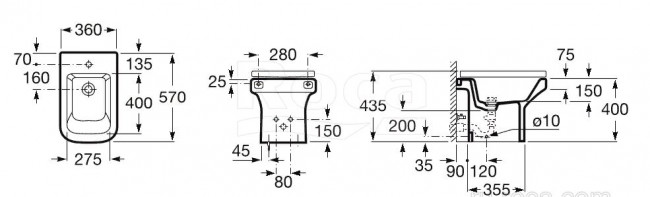 Биде Roca Dama-N 357784000 напольное