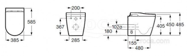 Унитаз приставной Roca Inspira In-Wash 803063001