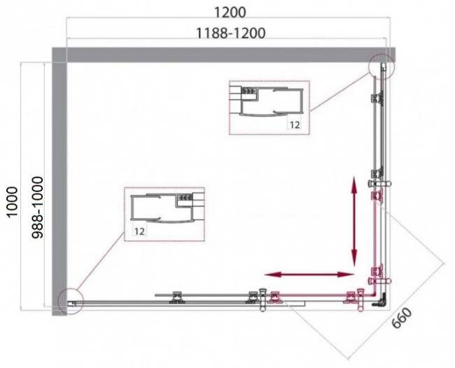 Душевой уголок BelBagno UNO-195-AH-2-120/100-C-Cr 120*100 прозрачное Душевой уголок BelBagno UNO-195-AH-2-120/100-C-Cr 120*100 прозрачное