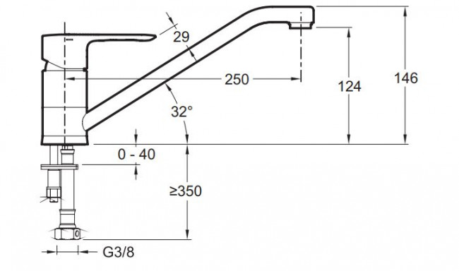 Смеситель Jacob Delafon July E16084-4-CP для кухни