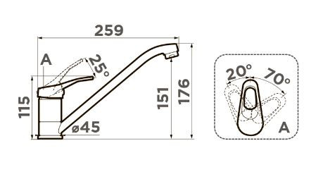 Смеситель Omoikiri Kado-C 4994122 для кухни хром
