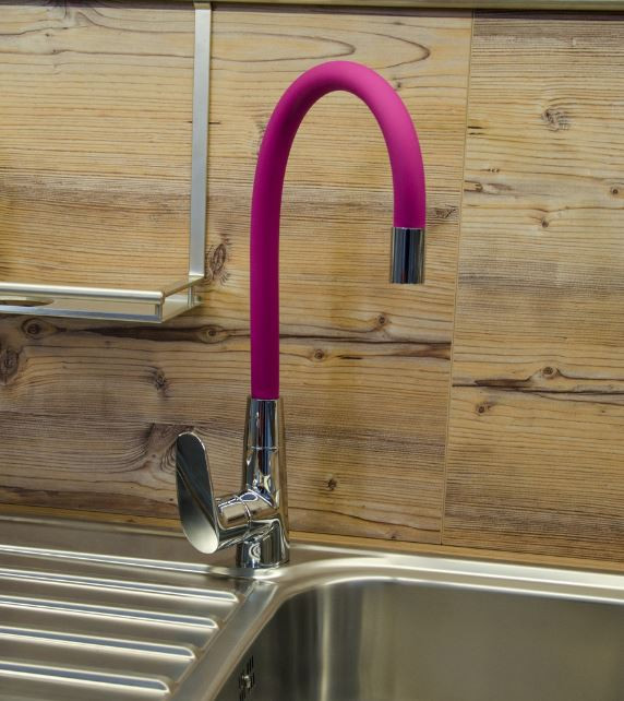 Смеситель Slezak RAV Amur AM719.5/10R для кухни хром/розовый