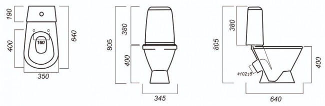 Унитаз-компакт Sanita Кама Эконом KMASACC01090111