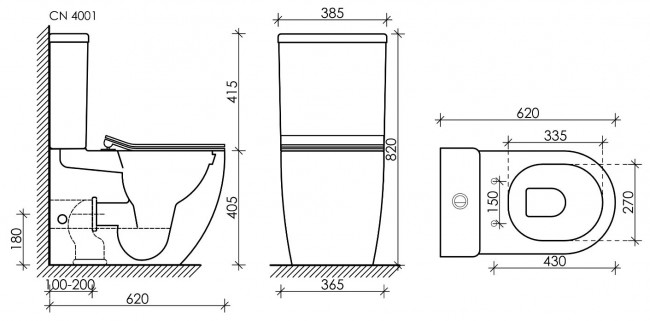 Унитаз напольный с бачком Ceramica Nova Metropol Rimless CN4001 безободковый с микролифтом
