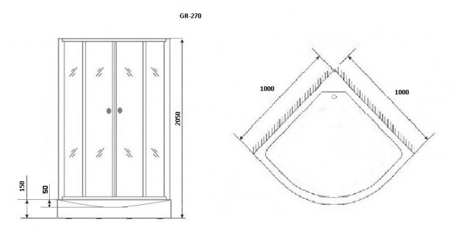 Душевая кабина Grossman Classic  GR270 100*100
