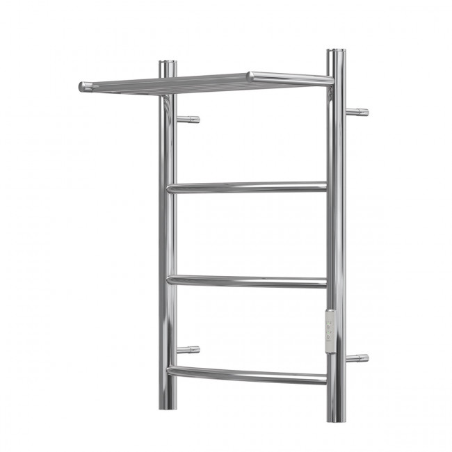 Полотенцесушитель электрический Point Афина PN04846P П3 400*600 с полкой  диммер справа хром