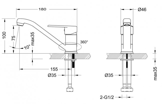 Смеситель Lemark Point LM0307C для раковины