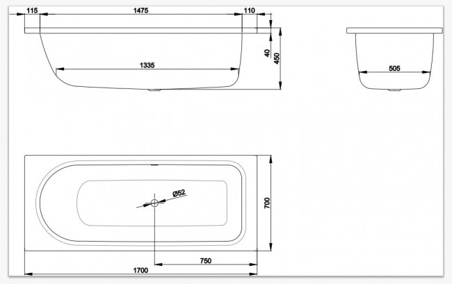 Ванна стальная Bette BetteOcean 170*70 8852-000