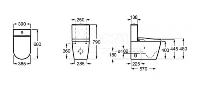 Унитаз Roca Inspira In-Wash rimless 80306L001