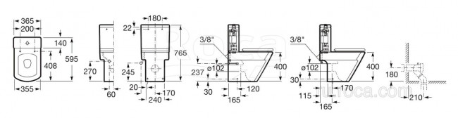 Унитаз Roca Hall 342627000 напольный с бачком 341620000 без сиденья