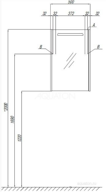 Зеркальный шкаф Акватон Сильва 50 1A215502SIW6L дуб фьорд