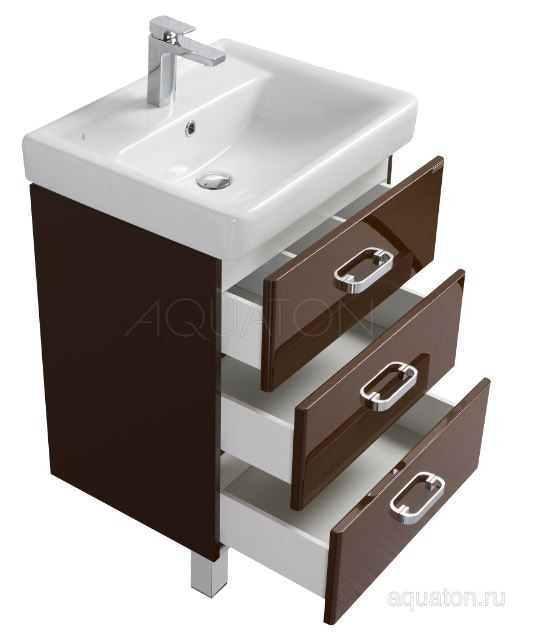 Тумба под раковину Акватон Америна 60 М 1A168901AM430 темно-коричневая