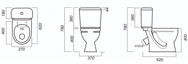 Унитаз-компакт Sanita Стандарт Эконом SDTSACC01090112 антивсплеск