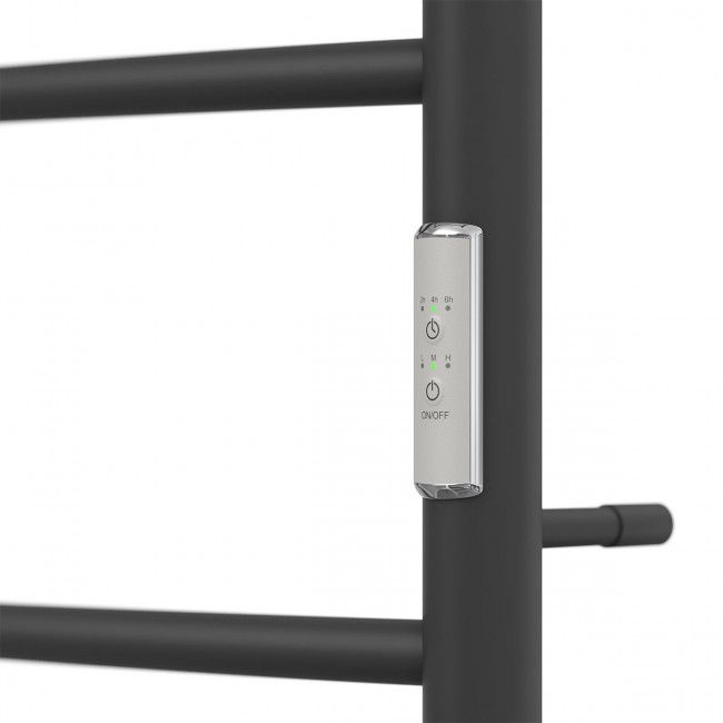 Полотенцесушитель электрический Point Афина PN04846PB П3 400*600 с полкой диммер справа черный