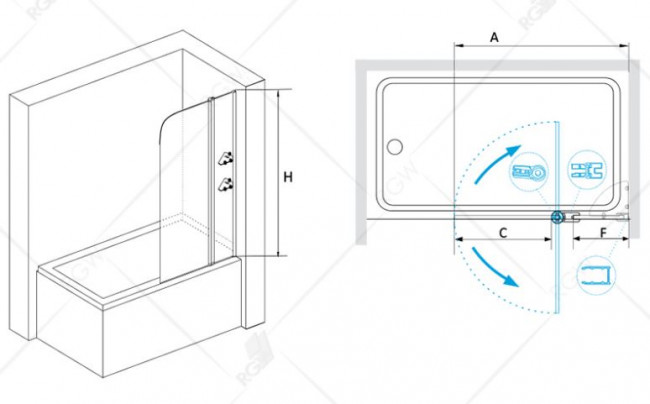 Шторка для ванны RGW SC-07 100 03110710-11 прозрачное