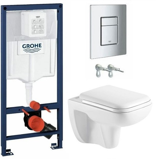Комплект инсталляции Grohe с унитазом Pavia безободковый микролифт