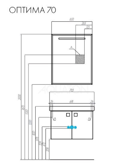 Тумба под раковину Акватон Оптима 70 1A124101OP010
