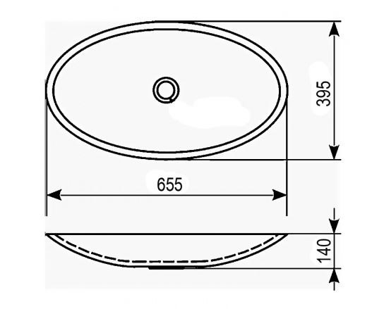 Раковина Azario AZ-40148 65,5*39,5 накладная