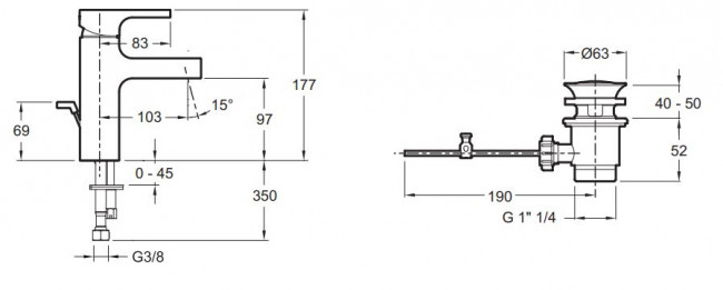 Смеситель Jacob Delafon Strayt E37327-CP для раковины