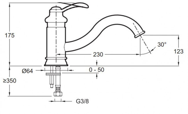 Смеситель Jacob Delafon Fairfax E76090-CP для кухни