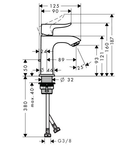 Смеситель Hansgrohe Metris 31088000 для раковины