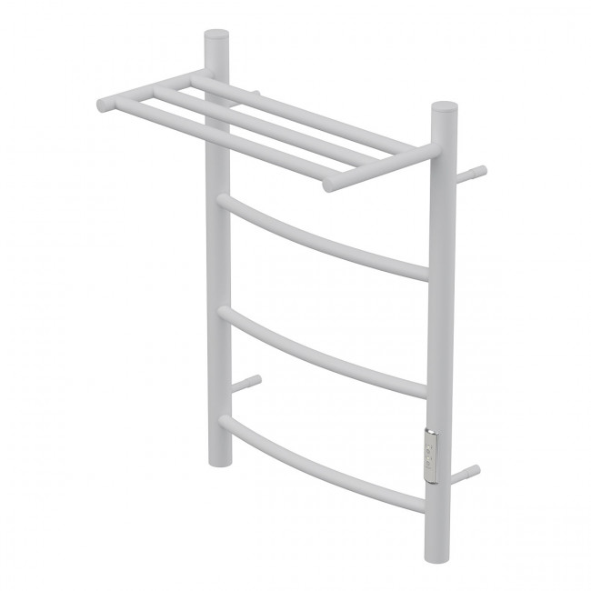 Полотенцесушитель электрический Point Афина PN04846PW П3 400*600 с полкой диммер справа белый