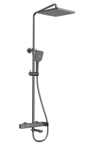 Душевая система Vincea Cube VSFS-1C1GM вороненая сталь