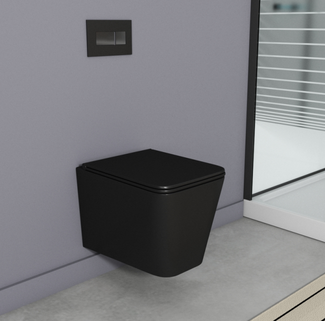 Унитаз подвесной OWL Vatter Ruta-H Matt Black OWLT190404 безободковый с микролифтом