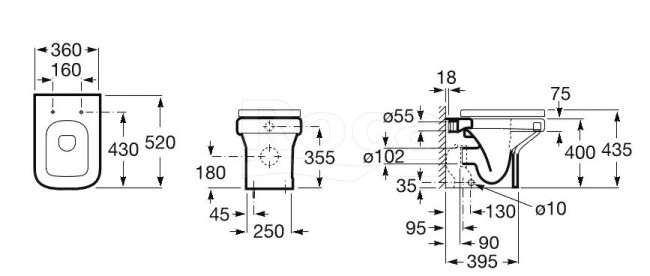 Унитаз приставной Roca Dama-N 347787000