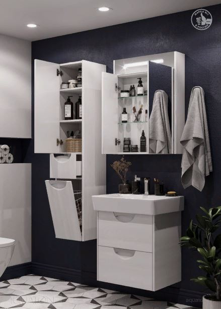 Зеркальный шкаф Акватон Сильва 60 1A216202SIW70 дуб полярный