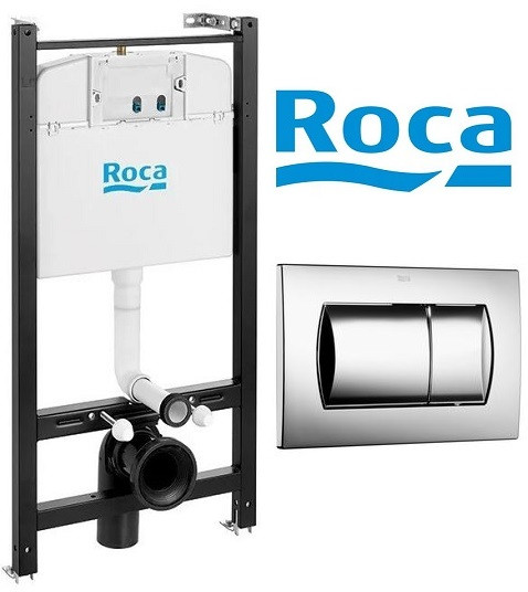 Система инсталляции Roca Active с клавишей смыва 62B хром глянец