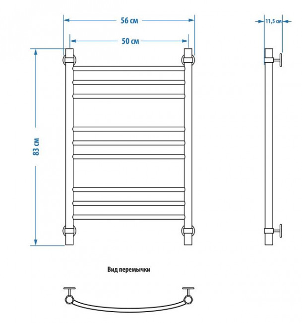Полотенцесушитель Energy Prestige 800*500 черный янтарь RAL 9005 водяной