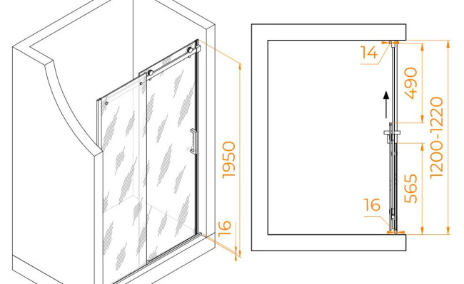 Душевая дверь RGW TO-14 120 02071412-11 прозрачное