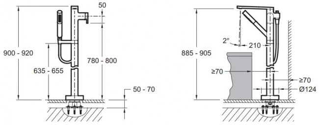 Смеситель Jacob Delafon Composed E73087-TT для ванны напольный