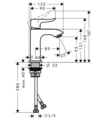 Смеситель Hansgrohe Metris 31186000 для раковины
