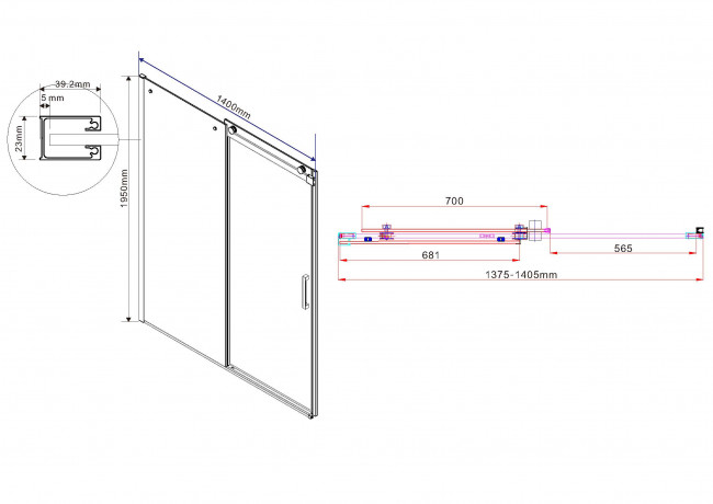 Душевая дверь Vincea Como 140 VPS-1C140CL прозрачное