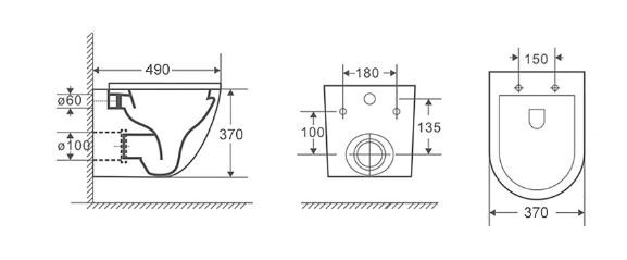 Унитаз подвесной Azario Grado AZ-0046 SP безободковый с микролифтом