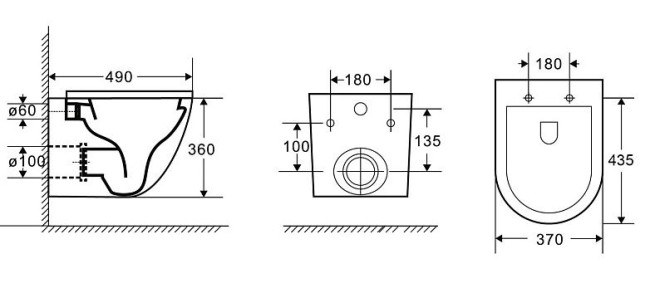 Унитаз подвесной Azario Grado AZ-0046-UQ3 смыв Торнадо безободковый с микролифтом