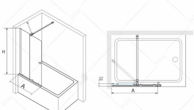 Шторка для ванны RGW SC-46 100 06114610-11 прозрачное