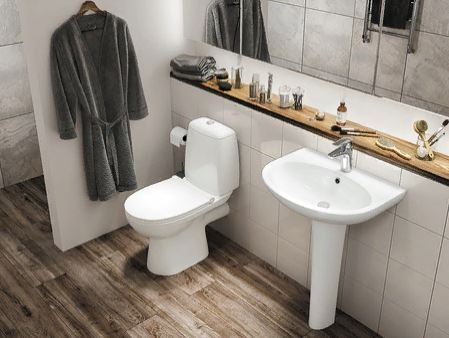 Унитаз-компакт Santek Цезарь 1WH302415 горизонтальный выпуск сиденье микролифт slim