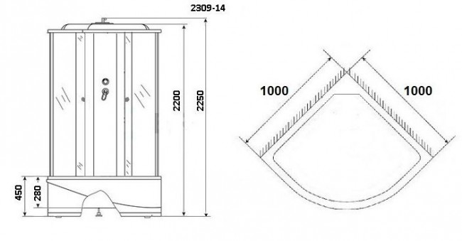 Душевая кабина Niagara NG-2309-14G 100*100