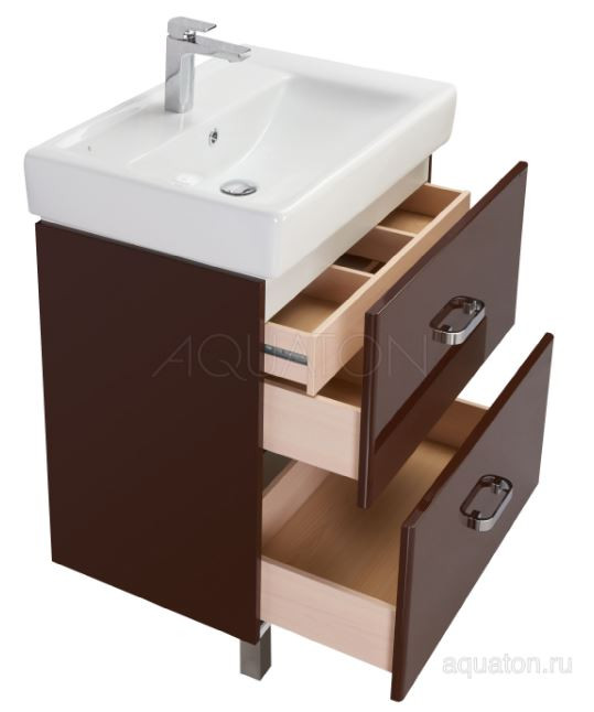Тумба под раковину Акватон Америна 60 Н 1A169201AM430 темно-коричневая