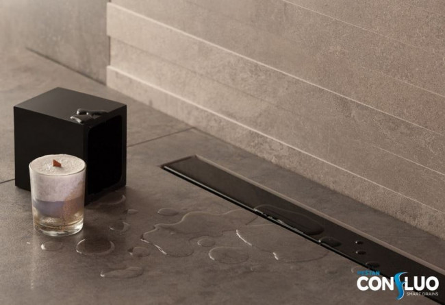 Душевой лоток Pestan Confluo Frameless Line 550 13701203 Black Glass